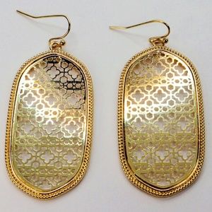 Gold Filigree Earrings | Black Filigree Statement